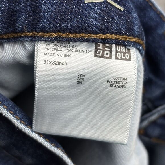 Uniqlo Jeans Mens 31 (34x30 ACTUAL) Low Rise Slim Straight Leg Japanese Kaihara - Picture 16 of 16